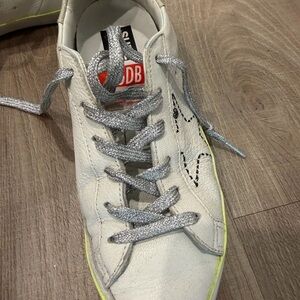 Golden Goose White Sneakers with Silver Accents